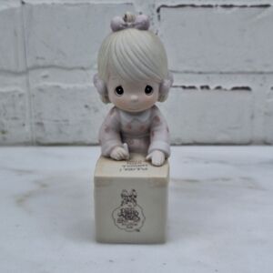 Precious Moments Girl Figurine Sharing Is Universal 1987 Samual J. Butcher